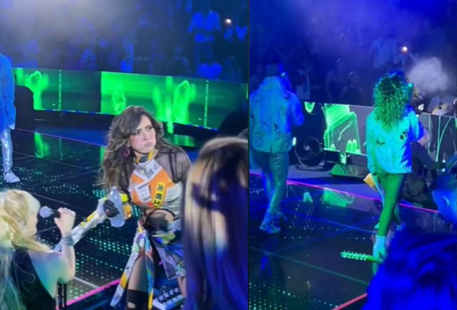 Gloria Trevi escupiendo a fans