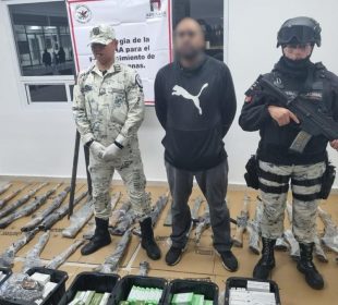 Asegura Guardia Nacional, armas y mariguana