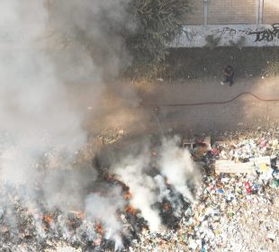 Incendio en basurero clandestino