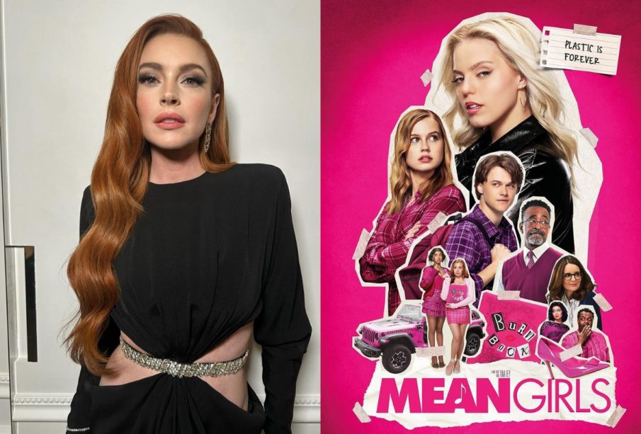 Lindsay Lohan y poster de Mean Girls