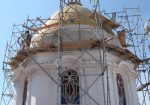 Obra en la cúpula del Templo de Guadalupe