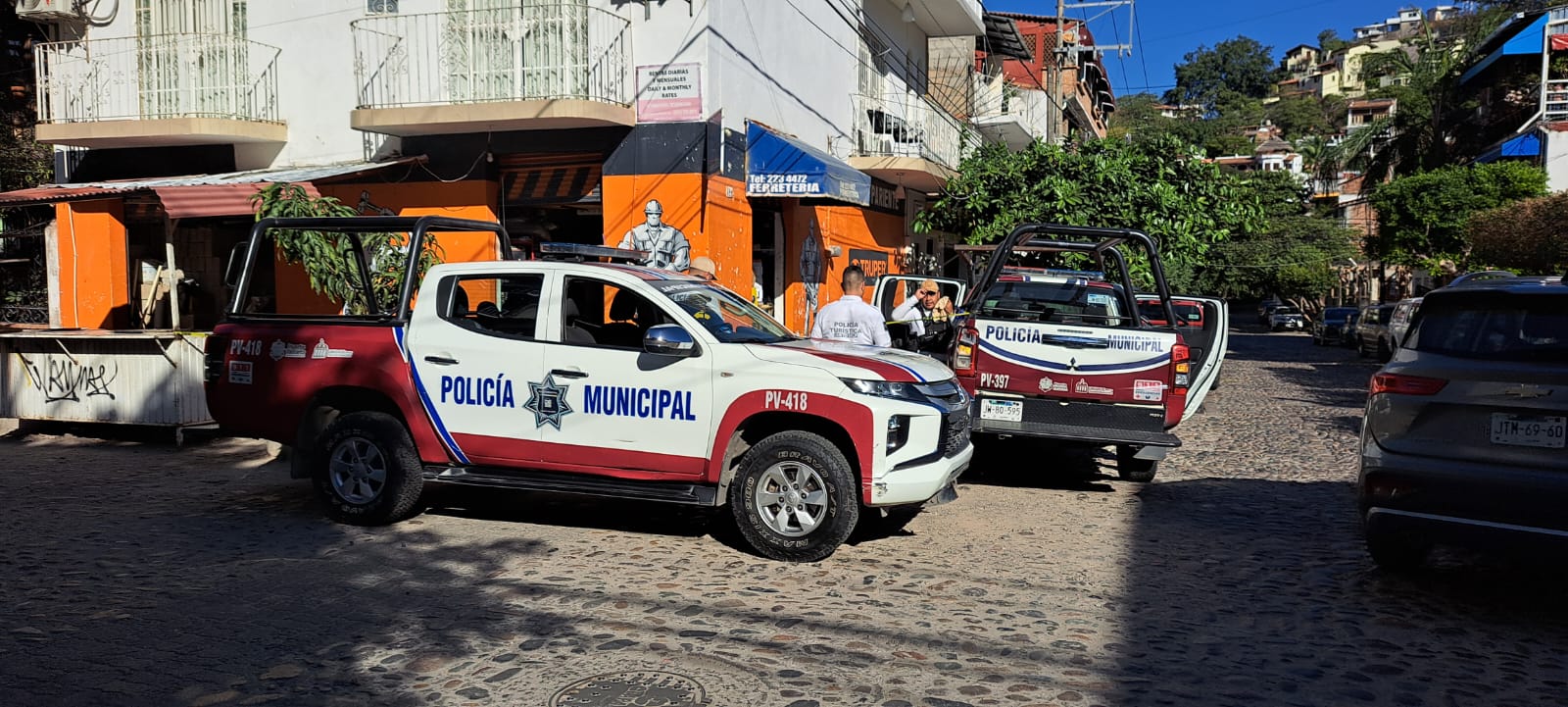 Policía Municipal en la colonia Emiliano Zapata