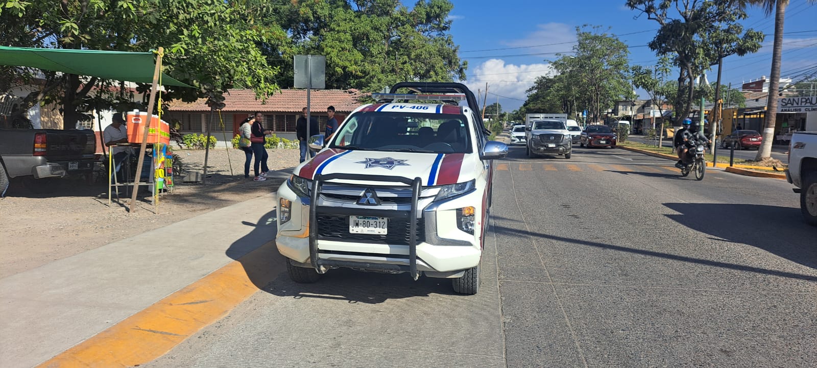 Unidad de la policía municipal en la Av. México