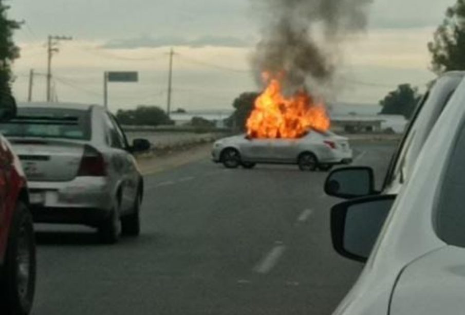 Quema de autos en Celaya