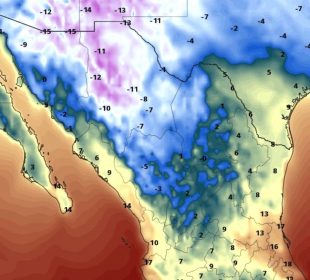 Mapa de mal tiempo y frío extremo en México