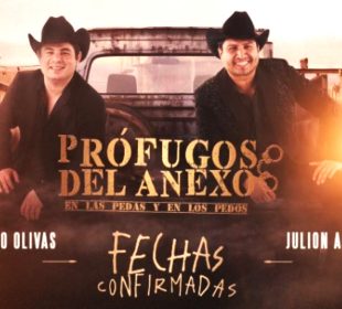 Cartel sobre gira musical de Julión Álvarez y Alfredo Olivas