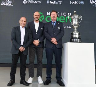 Integrantes del México Open at Vidanta en rueda de prensa