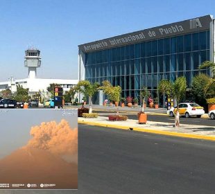 Aeropuerto de Puebla cerrado por Popo