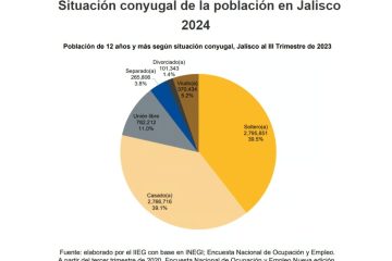 Gráfica de la situación matrimonial en Jalisco