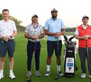 Jugadores profesionales de golf y directivos del Mexico Open at Vidanta