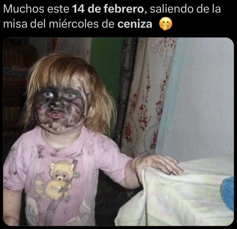 Niña llena de ceniza