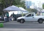 Vendedores colocándose en tianguis