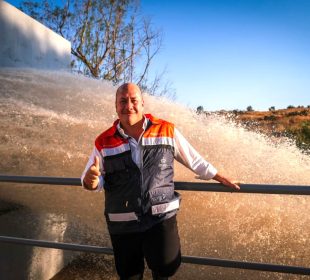 Enrique Alfaro en la Presa del Río Verde