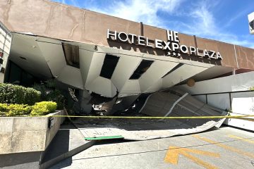 Colapso de parte frontal de Hotel de Guadalajara