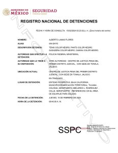 Documento del Registro Nacional de Detenciones