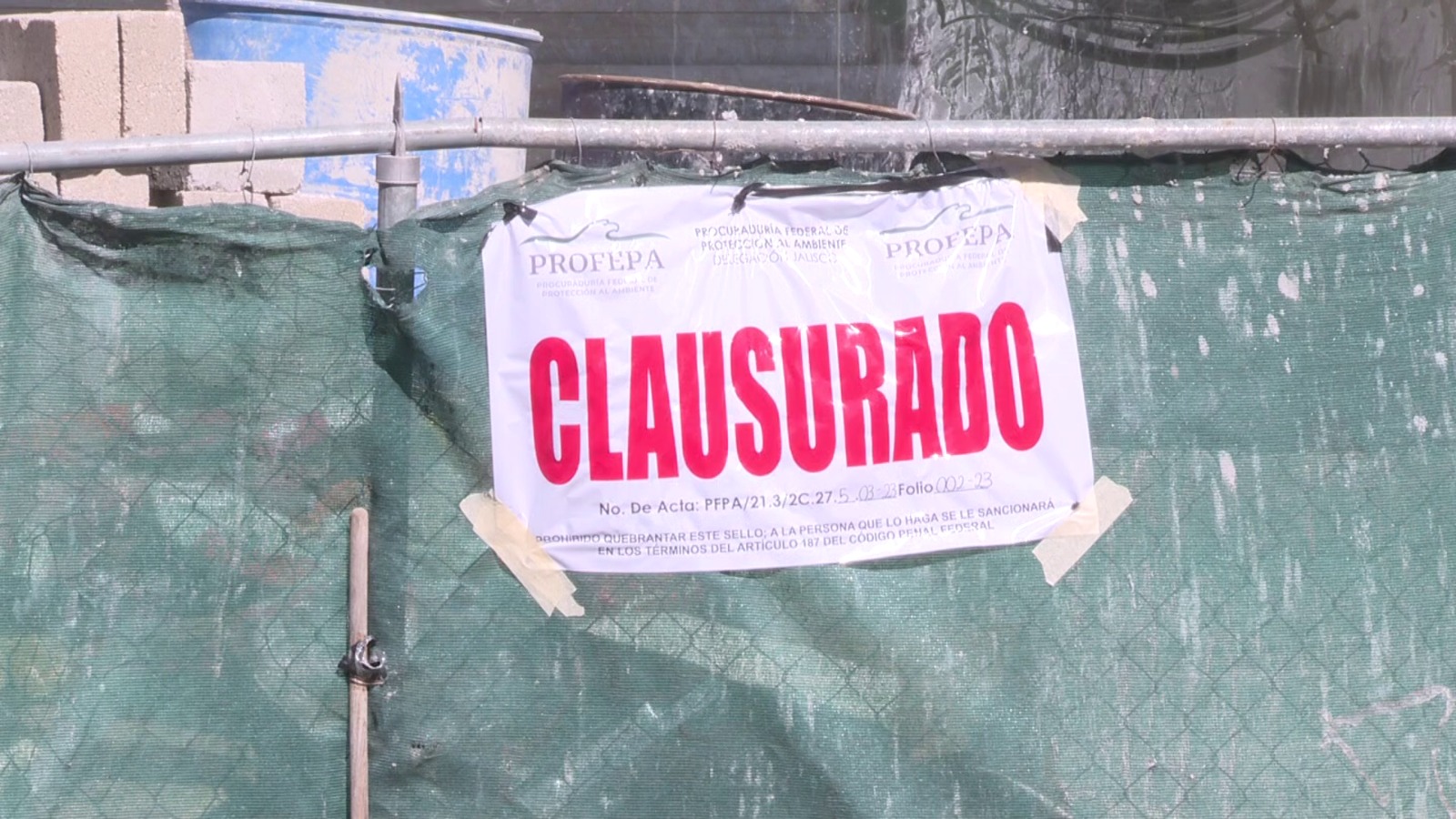 Desarrollo inmobiliario clausurado