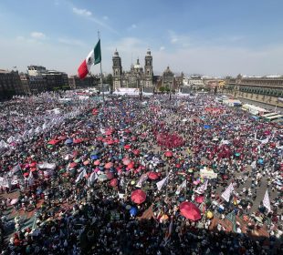 Inicio de campaña de Sheinbaum provoca caos vial en el Centro Histórico de la CDMX