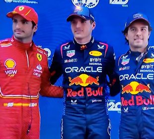 Max Verstappen y Checo Pérez parten primero y tercero