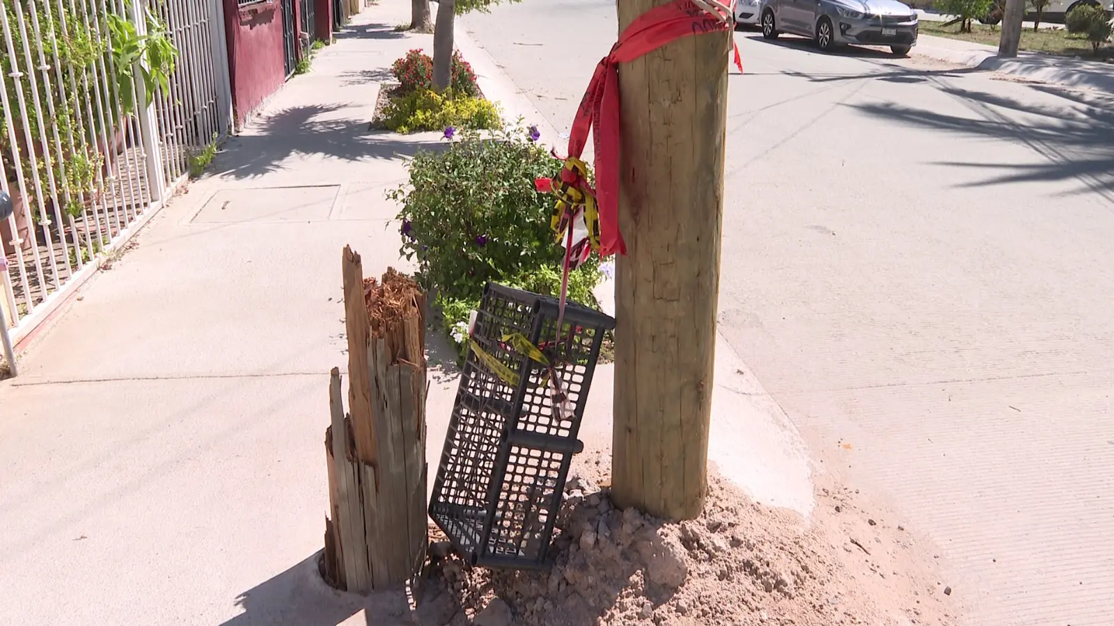 Poste de madera roto