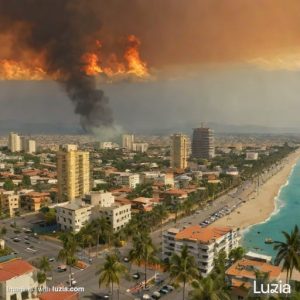 Así se vería Puerto Vallarta con un incendio forestal masivo: IA