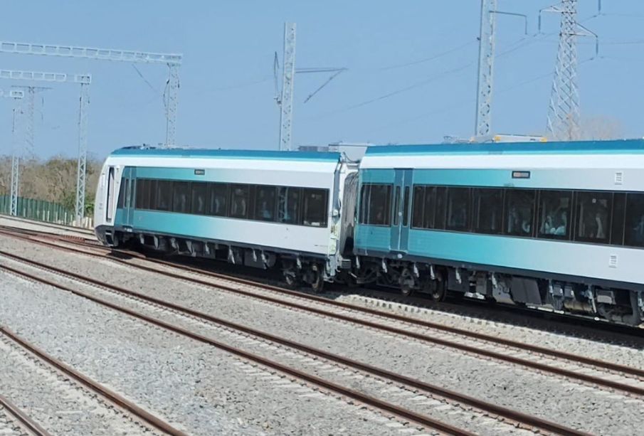 Vagón de Tren Maya se descarrila rumbo a Cancún (VIDEO)