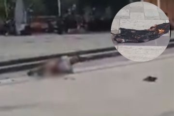 (VIDEO) Hombre se prende fuego en Alameda de León, Oaxaca