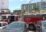 Camión de bomberos en Plaza Neptuno