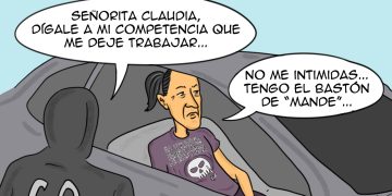 Cartoon de Ivangeles sobre Claudia como amiga de narcos