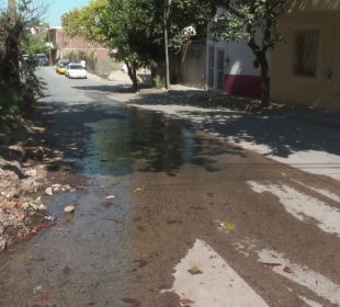 Fuga de agua en calles Clavel y Bugambilias