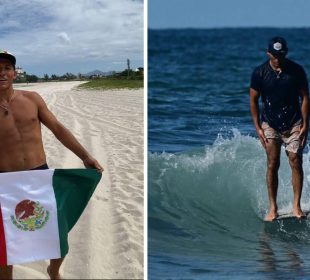 Heriberto Torres representando a México en competencia de surf