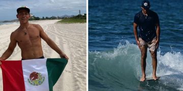 Heriberto Torres representando a México en competencia de surf