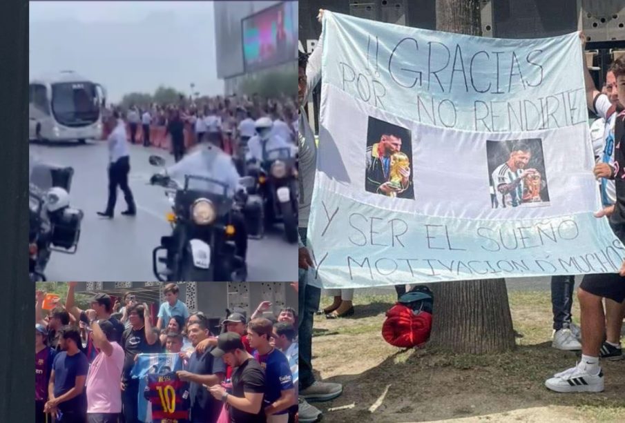 Afición recibe a Messi en Monterrey