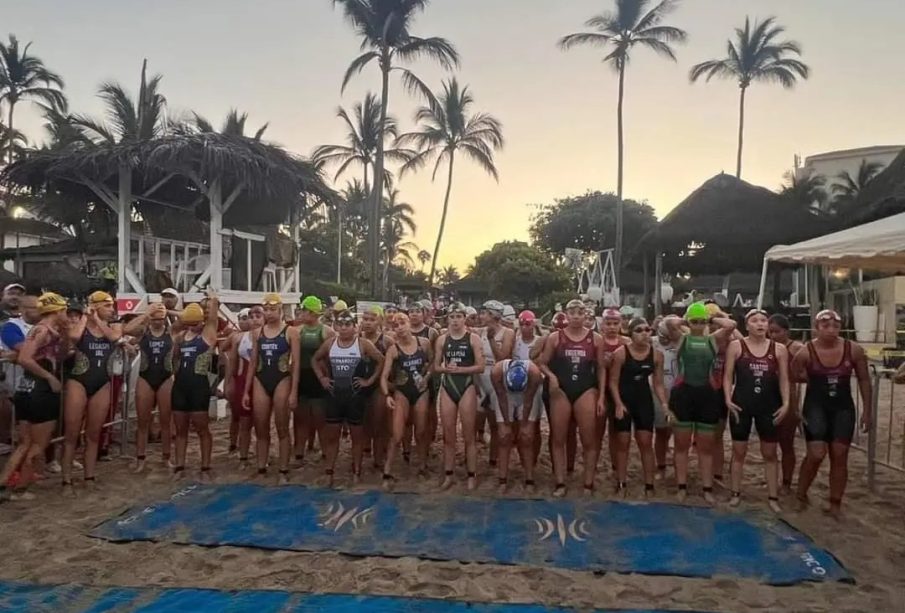 Participantes de triatlon