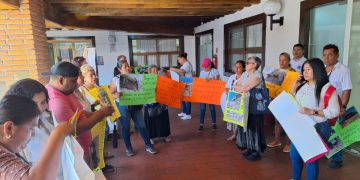 Vecinos de San Esteban manifestándose