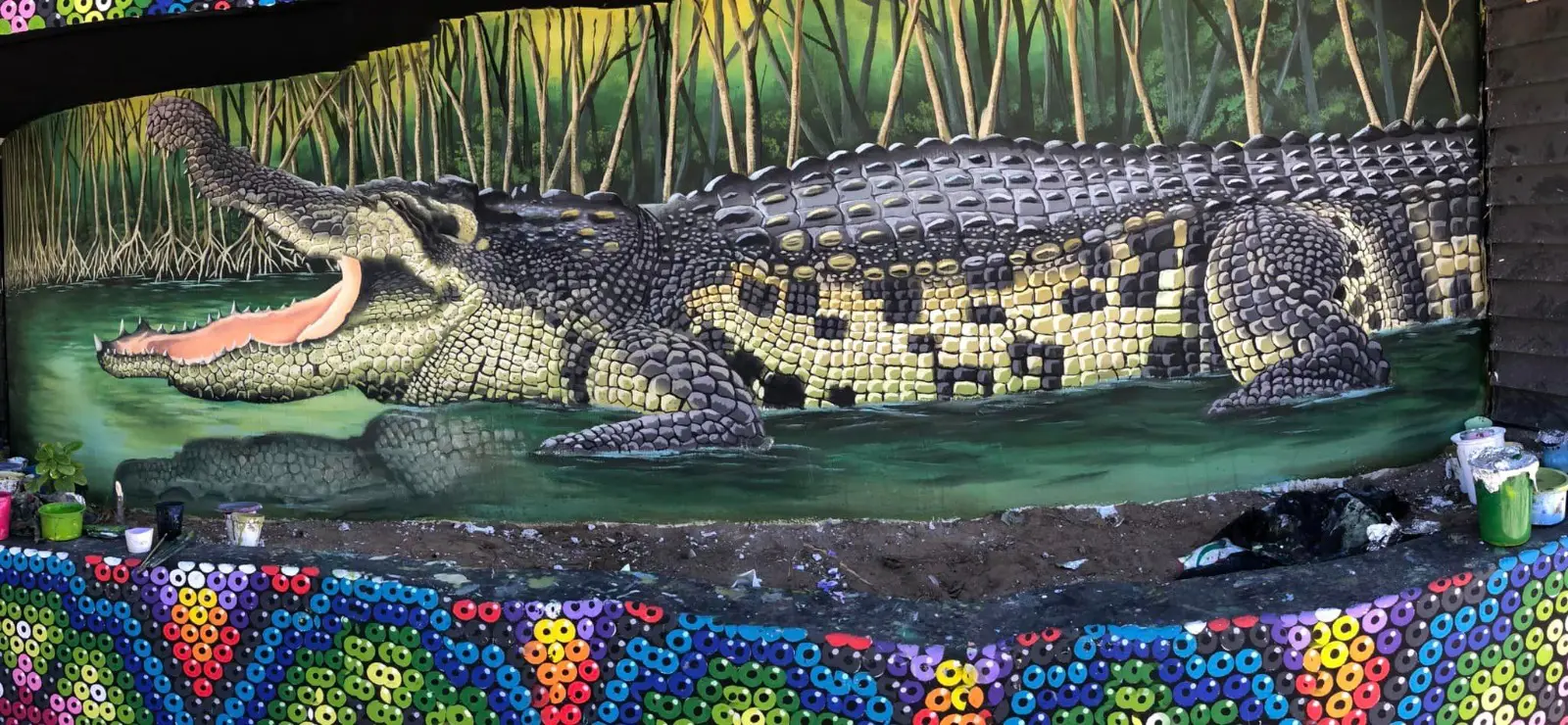 Inauguran mega mural "La Grandeza Jaguarundi" en la UTBB
