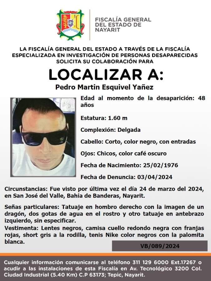 Buscan a Pedro Martin Esquivel Yáñez; desapareció hace un mes en San José del Valle