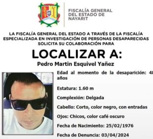 Buscan a Pedro Martin Esquivel Yáñez; desapareció hace un mes en San José del Valle