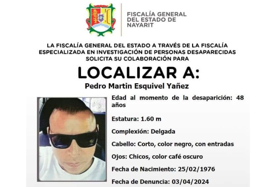 Buscan a Pedro Martin Esquivel Yáñez; desapareció hace un mes en San José del Valle