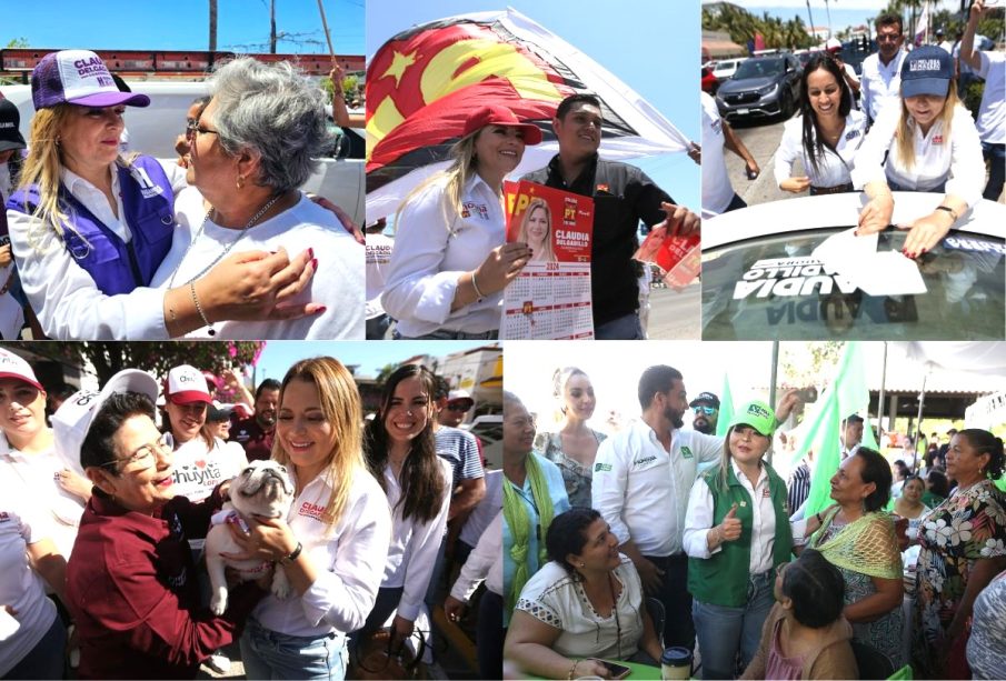 Claudia Delgadillo con candidatos de Vallarta