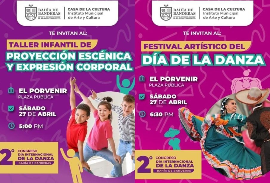 Flayer sobre el Día Internacional de la Danza en Bahía de Banderas