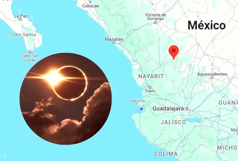 Mapa del eclipse solar en Jalisco