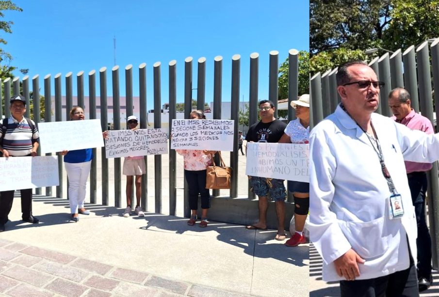 Manifestación afuera del IMSS 42