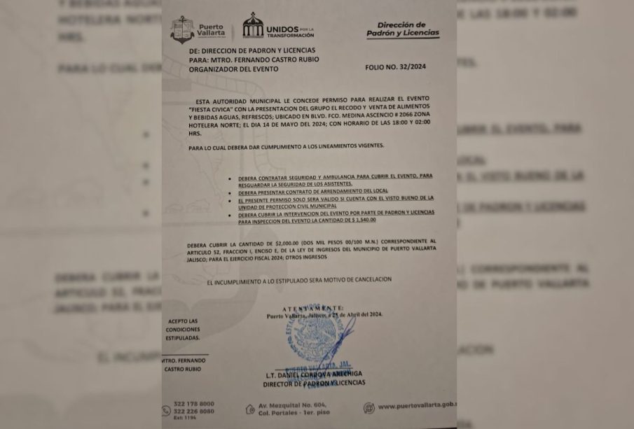 Documento del Ayuntamiento de Puerto Vallarta