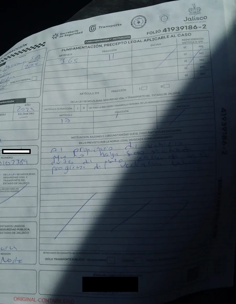 Multa de tránsito municipal