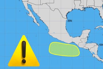 Mapa del primer disturbio tropical del Pacífico