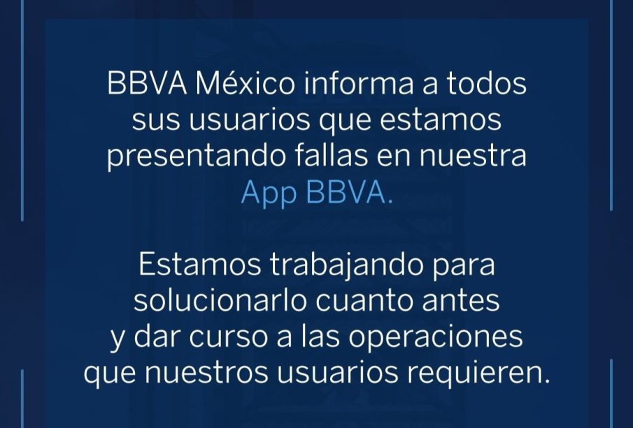 BBVA Bancomer reconoció fallas en la aplicación bancaria