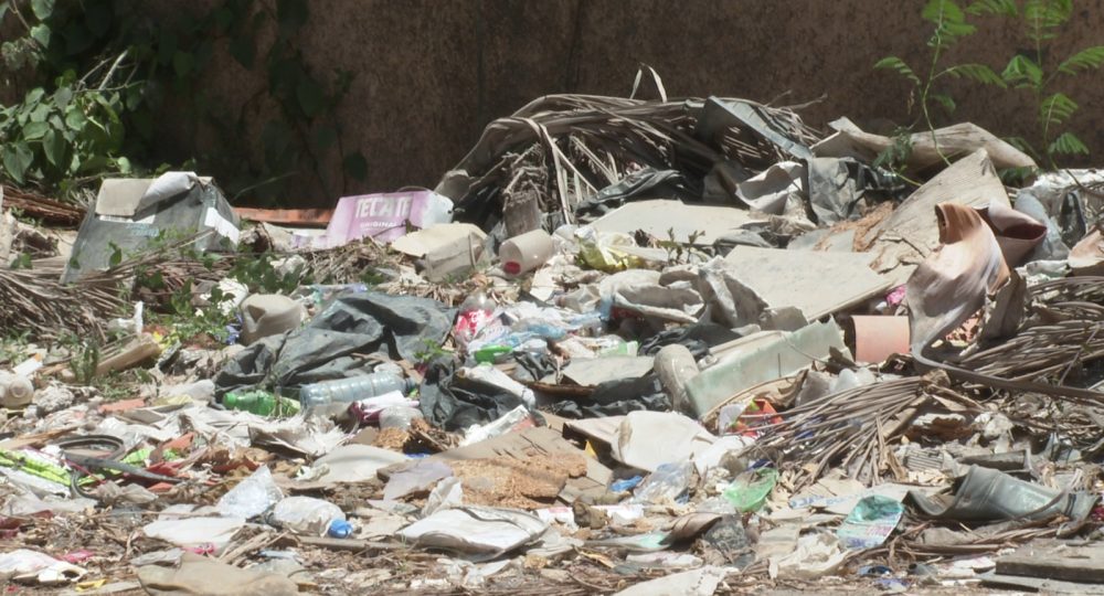 Desperdicios y basura en calle