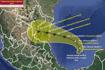 Potencial Ciclón Tropical Uno genera lluvias en Sureste