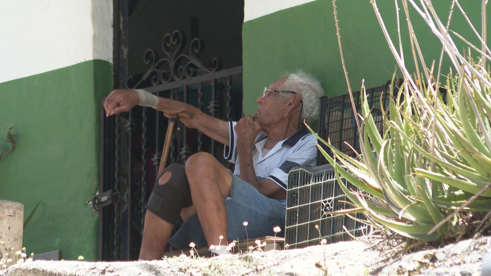 Vecino invade banqueta con jardinera; arriesga a peatones en la Jacarandas