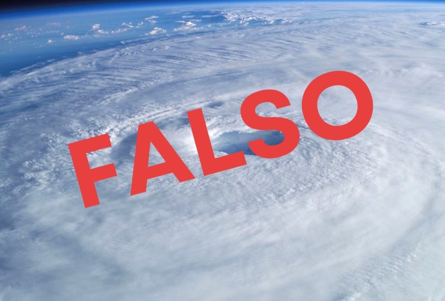 Palabra "falso" sobre huracán
